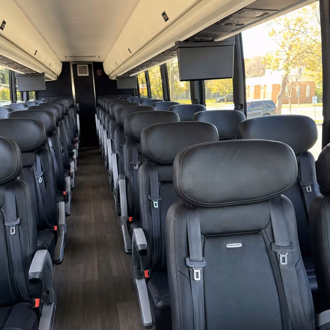 newark charter bus rental interior